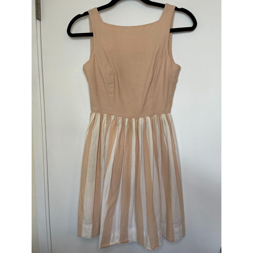 American Apparel Button-Back Short Sleeve Striped Dress Sz M